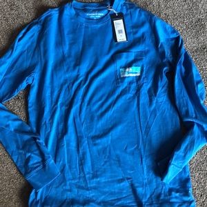 VINEYARD VINES mens longsleeve graphic T blue NWT